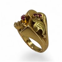 Cuneo - Corso Nizza 11 - Ring Goldside Woman in Yellow Gold Rubino AN.GS0083 - AN.GS0083